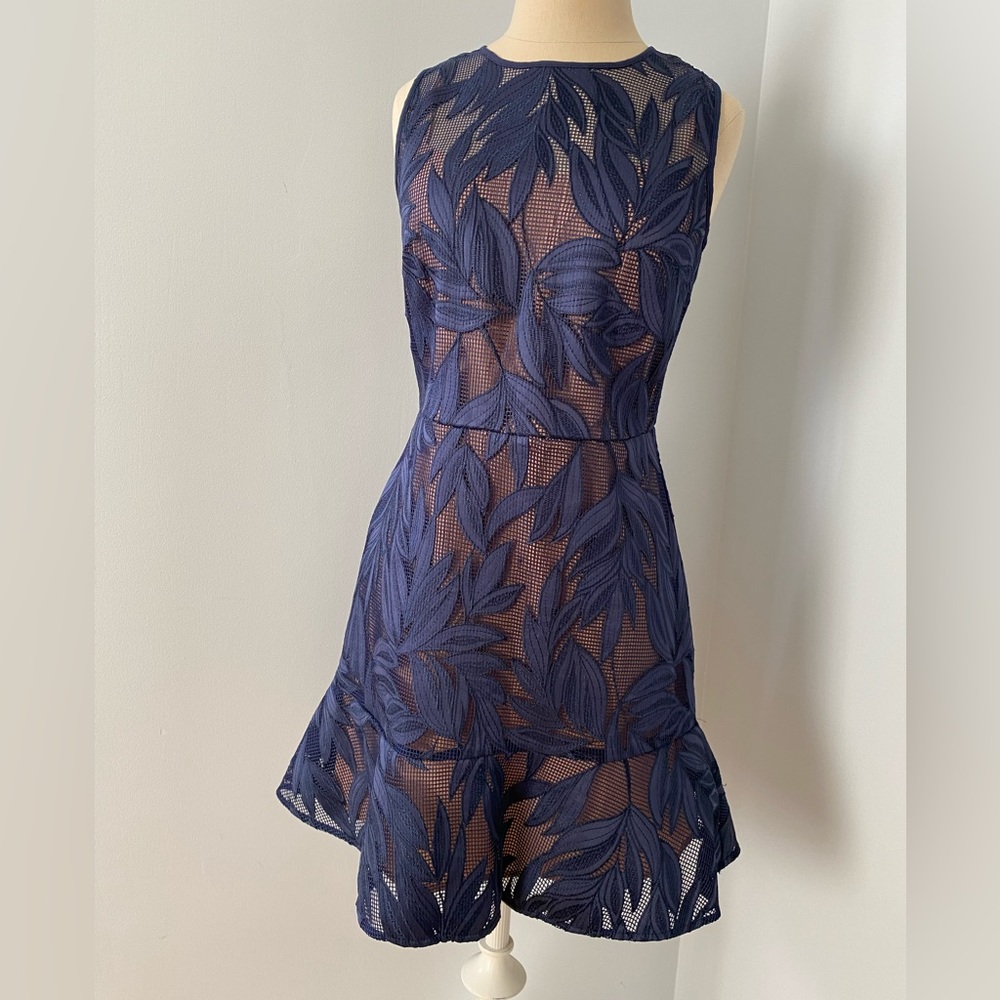Michael Kors navy lace overlay dress